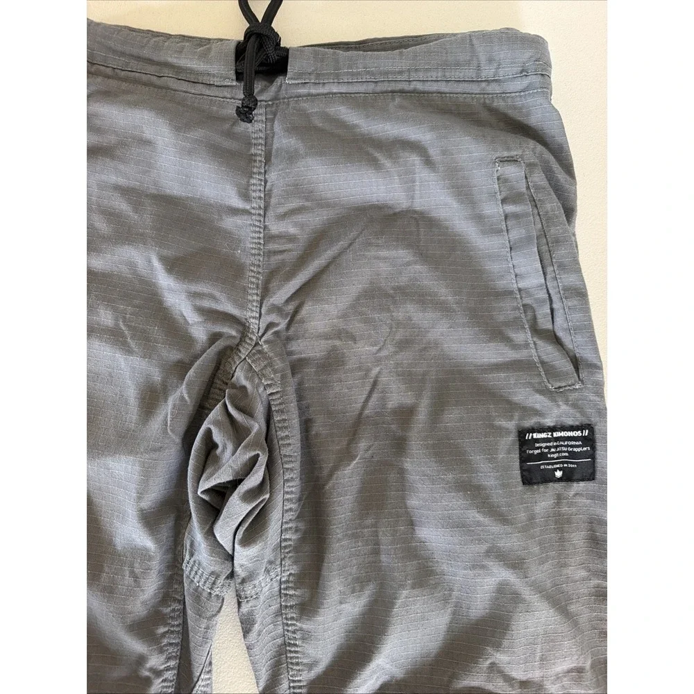 Kingz Kimonos Men's Size A1 Gray Casual Ripstop Pants Drawstring Pocket